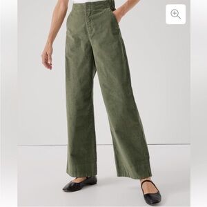 Pact Modern Corduroy Wide Leg Pants Olive Green